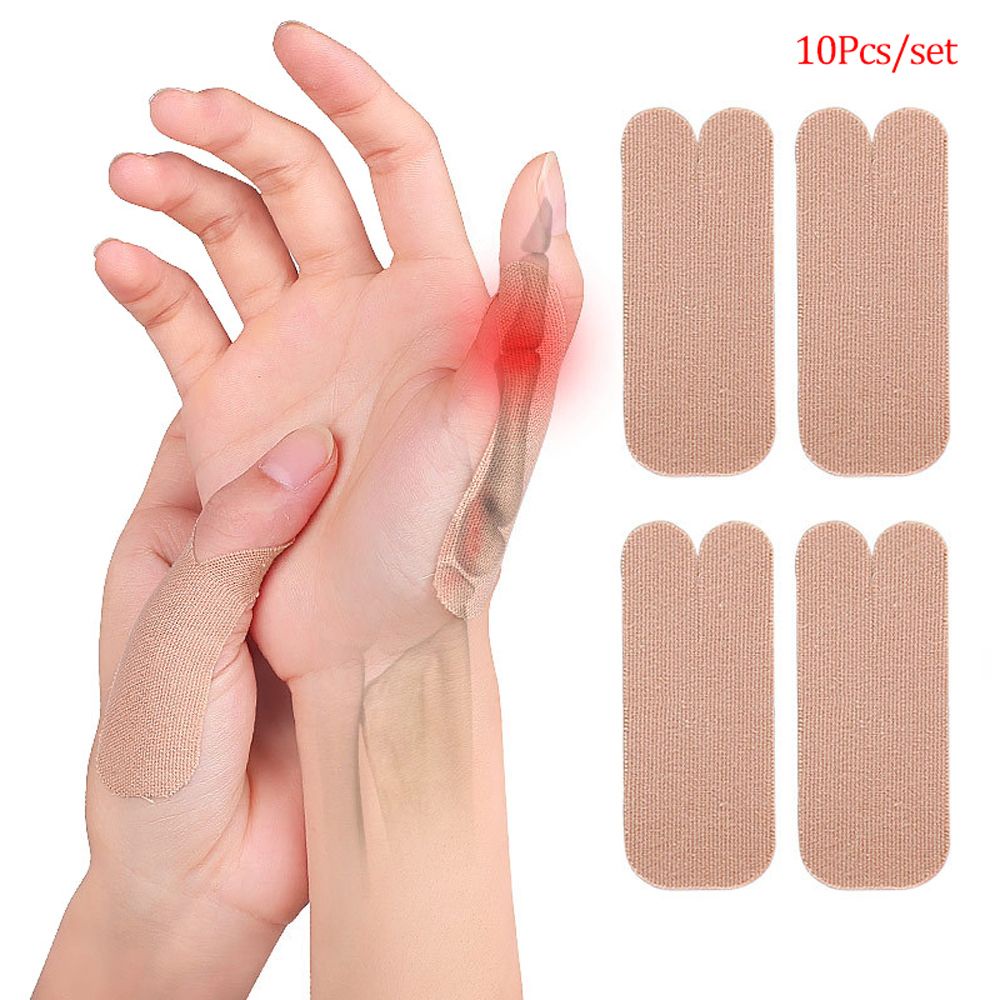 Set 10 băng dán ngón cái chất liệu thoáng khí giúp giảm đau khớp và bảo vệ cổ tay dùng khi chơi thể thao