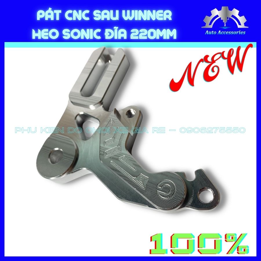 PÁT CNC - Pát Sau xe WINNER gắn Heo Dầu Sonic đi đĩa size 220mm. CNC sắc nét tỷ mỉ, chuẩn thông số, lắp đặt dễ