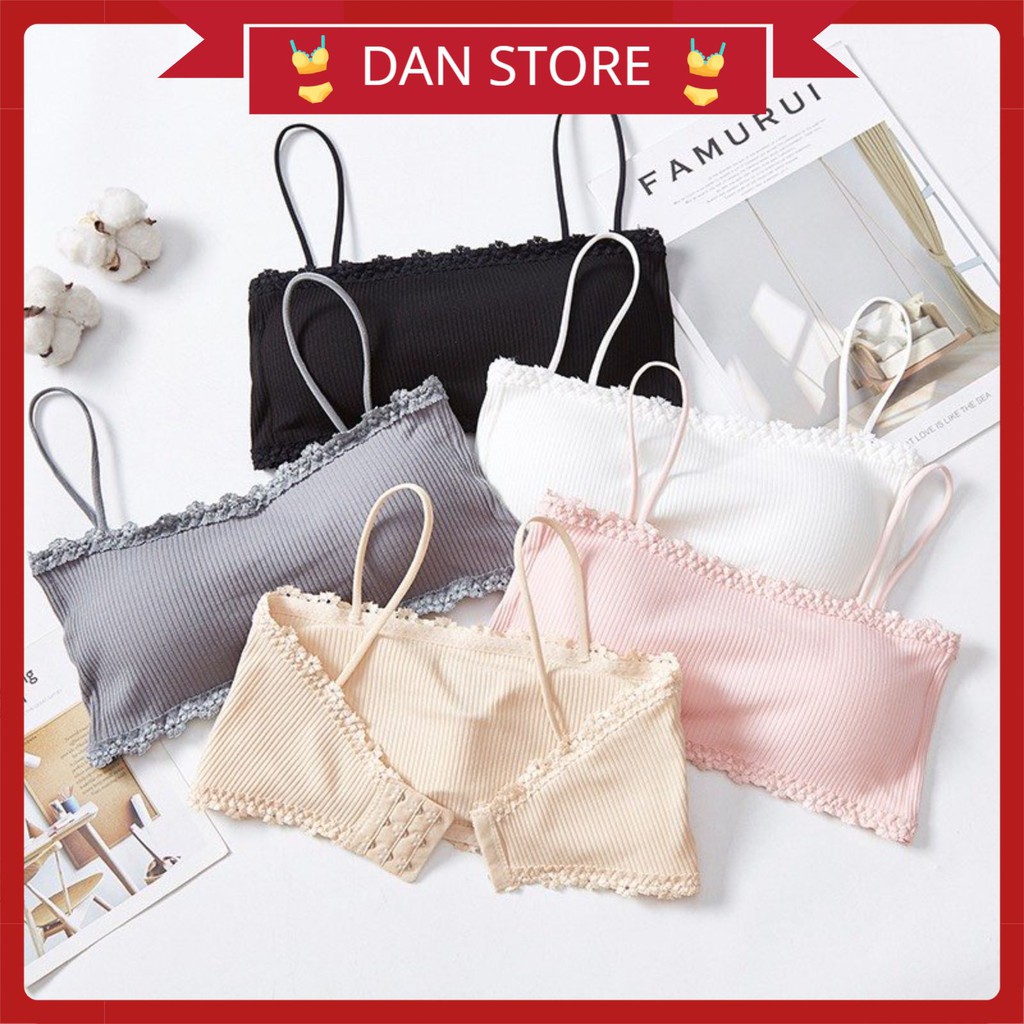 Áo Lót Nữ - Áo bra Nữ gân tăm viên ren nâng ngực sexy điệu đà DAN STORE MÃ Bra 001