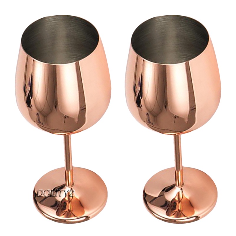 2pcs/set Stainless Steel Wine Glasses for White Red Wine Cocktail with Stem