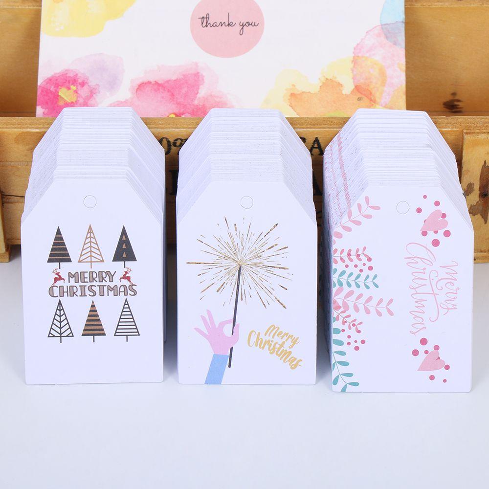 Set 100 Thẻ Giấy Hình Ông Già Noel Trang Trí Giáng Sinh