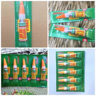 Keo siêu dính 12 tuýp, keo đa năng dán giày dép, dán nhựa, kim loại Super Glue xanh lá