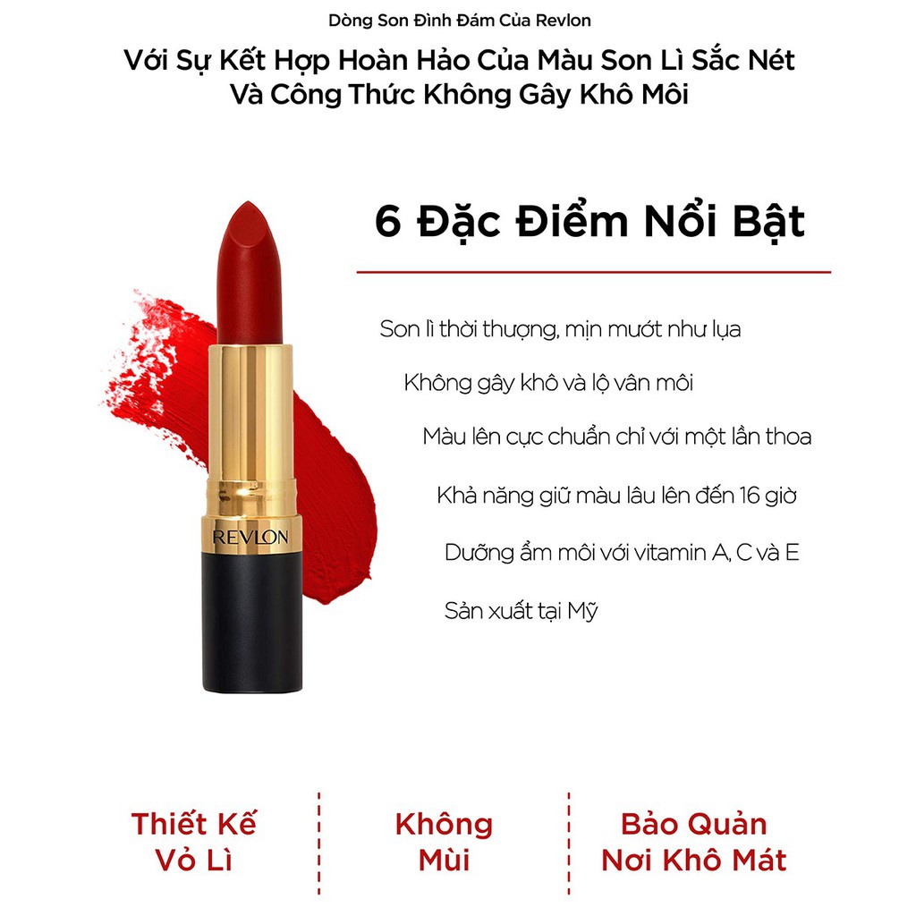 Son lì siêu mịn Revlon Super Lustrous Matte Lipstick 4.2g