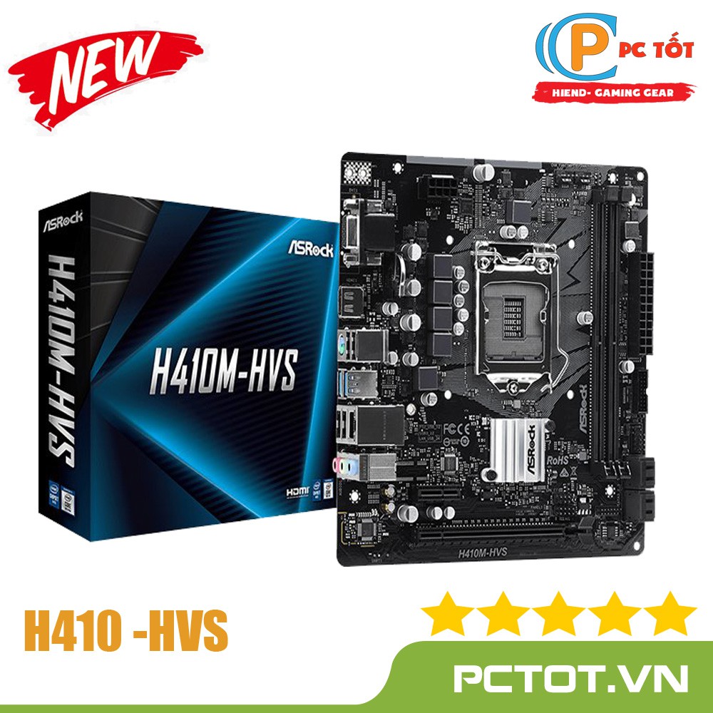 Bo mạch chủ Mainboard ASROCK H410M-HVS (Intel H410, Socket 1200, m-ATX, 2 khe Ram DDR4) - Chính hãng