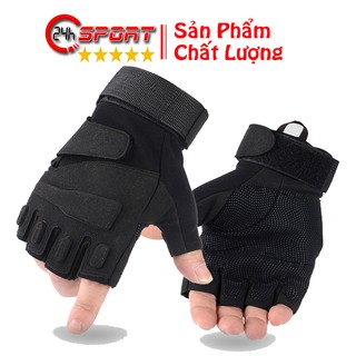 Găng tay xe máy, đi phượt blackhawk cụt ngón cao cấp