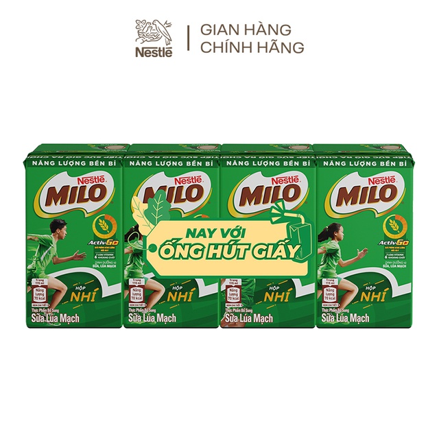 [Mã FMCGWIN2 giảm 10% tối đa 80K đơn 399K] Sữa lúa mạch Nestlé® MILO® thùng 48 hộp x 115ml