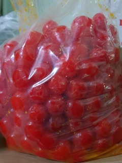 Mứt Trái Lý, túi zip 1kg, mix màu đỏ vàng xanh, trang trí bánh kem, cocktail - Date luôn mới