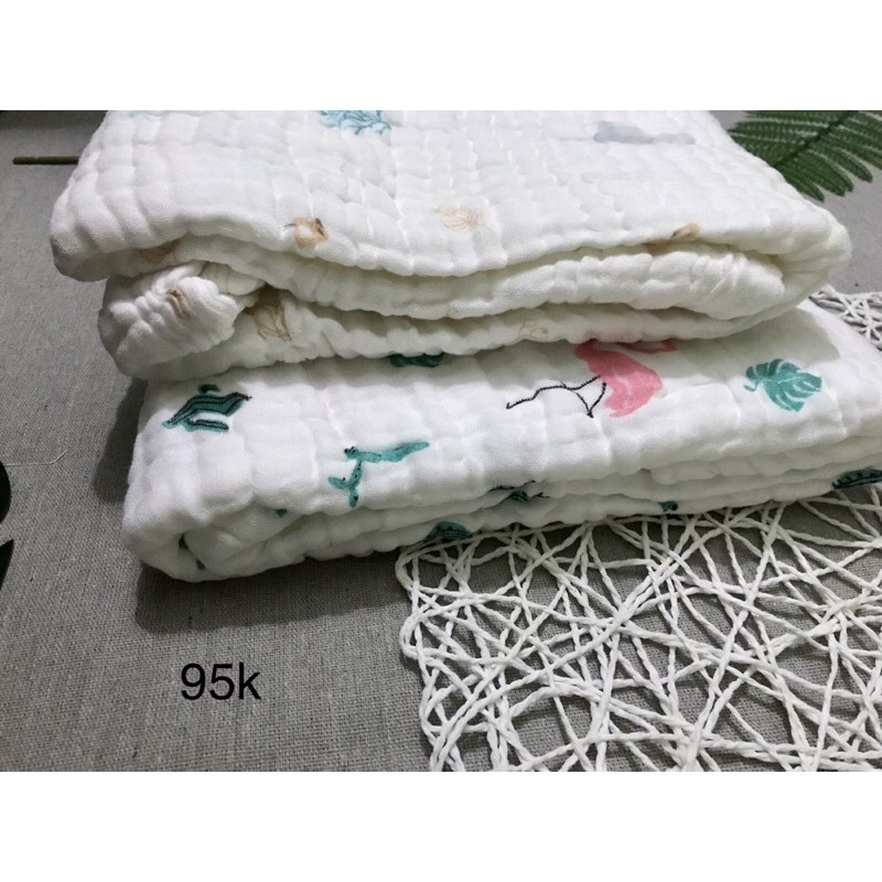 khăn tắm xô sợi tre 6 lớp thấm hút mồ hôi khăn ủ khăn quấn aden sợi tre xuất nhật in hình mềm mại chính hãng 100% cotton