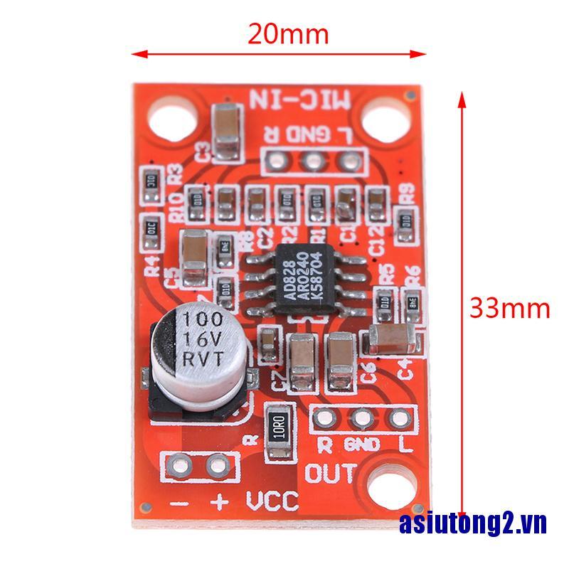 Bảng mạch khuếch đại âm thanh micro AD828 DC 3.7V-15V chất lượng