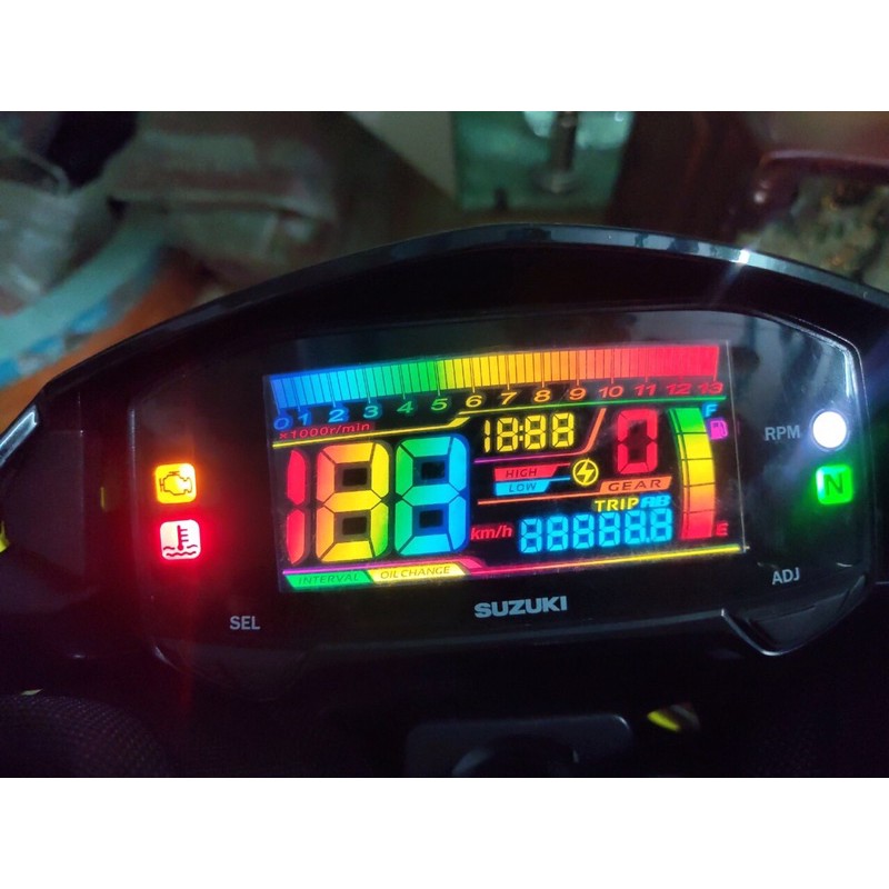 Film mod đổi màu đồng hồ cho raider gsx