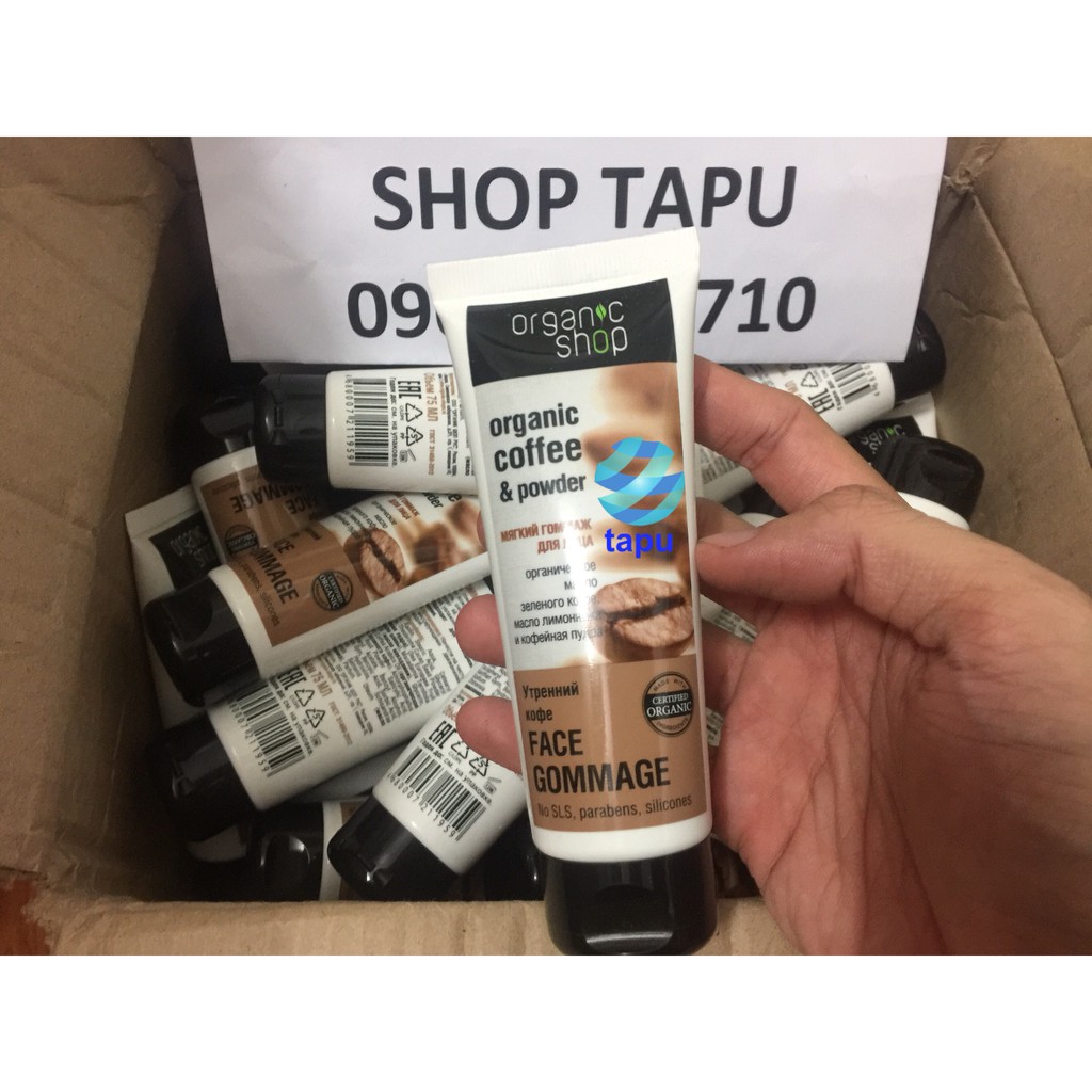 {Chính hãng - Ảnh thật} Kem Tẩy Tế Bào Da Chết Mặt Cà Phê Organic Shop Cafe Face Powder Nga 75ml