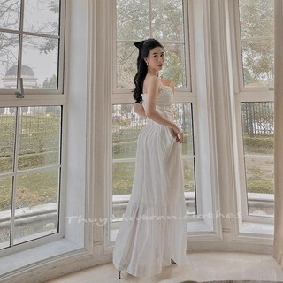 SET ÁO CÚP NGỰC VIỀN BÈO CHÂN VÁY XÒE ĐUÔI CÁ DÁNG DÀI HOT HIT