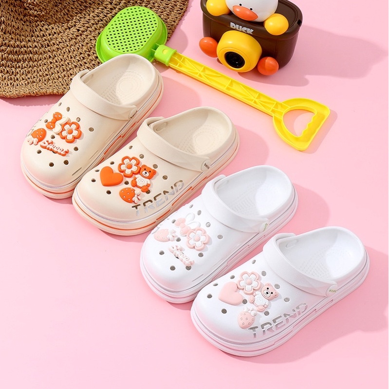 Sục Bé Gái KanKanStore Dép Sục Cho Bé Gái Trai Trẻ Em Có Quai Hậu Nhẹ Êm KA079