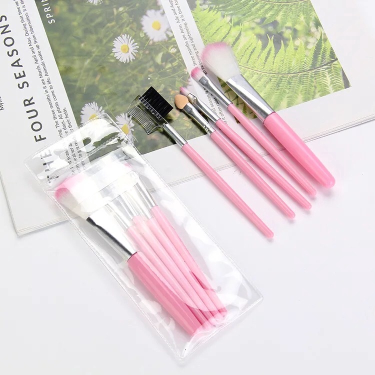 Set 5 Cọ Trang Điểm GDTIMA Màu Hồng Sành Điệu Đẹp Mắt