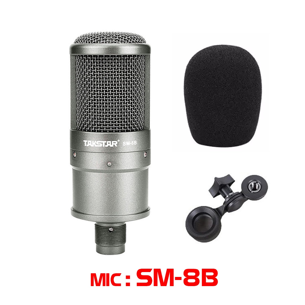 [Mã ELTECHZONE giảm 5% đơn 500K] Combo mic thu âm, livestream Takstar SM-8B, Soundcard XOX KS108 [BH 1 NĂM]