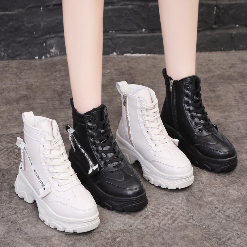 Bốt martin cổ cao lót lông dày cực cá tính dành cho nàng năng động bốt xinh dáng đẹp Ulzzang L57