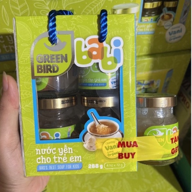 Nước Yến Cho Trẻ Em - Green Bird Babi - Lốc 4 tặng 1 (5 hũ x 72g)