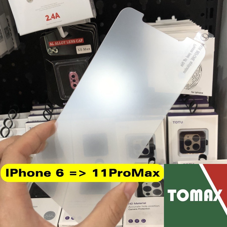 Kính Cường Lực IPhone Nhám Chống Vân Tay Không Viền Không Full [Tomax Shop]