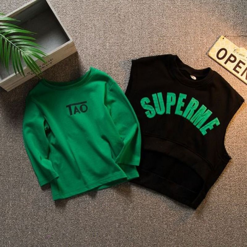 Set 2 áo sweater dáng rộng phong cách mùa thu sành điệu cho bé