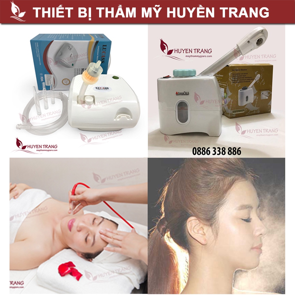 Combo Máy Xông Hơi Mặt DT88 Và Máy Hút Mụn Lucass LUS02 Bảo Hành 12 Tháng - Thẩm Mỹ Huyền Trang