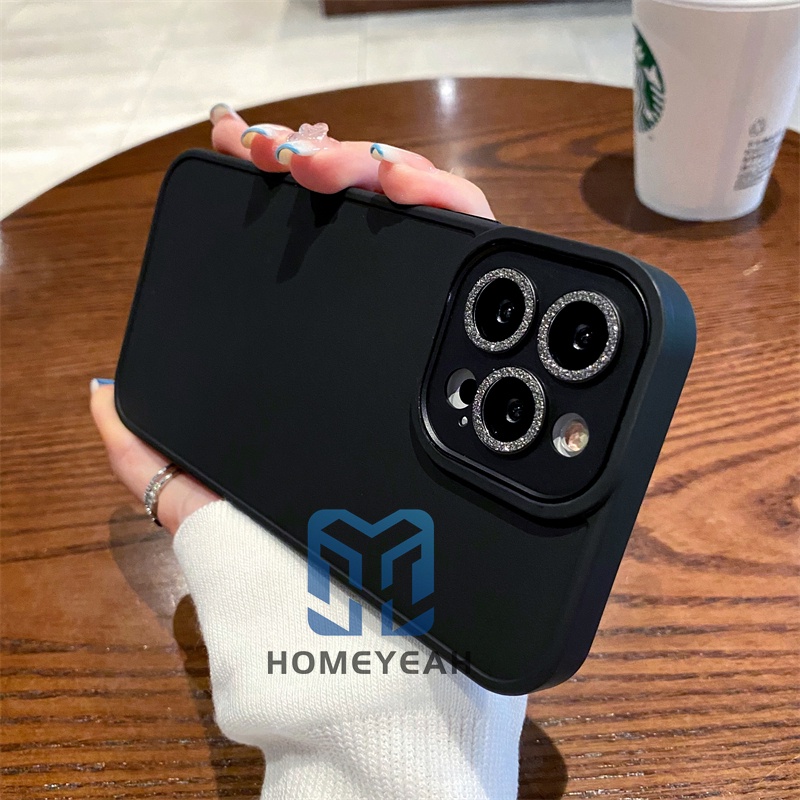 Ốp Điện Thoại Silicon Mềm Chống Sốc Chống Dấu Vân Tay Phối Kim Loại Lấp Lánh Cho iPhone 11 12 13 Pro Max ip11 ip13