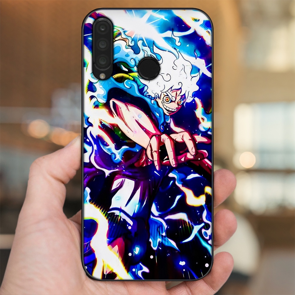 Ốp lưng Huawei P30 Lite, Nova 4e viền đen in hình Luffy One Piece