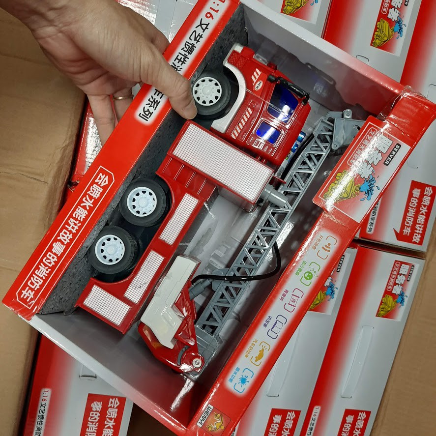 Mô hình xe đồ chơi ô tô cứu hỏa phun được nước thật có âm thanh và đèn xe đồ chơi trẻ em