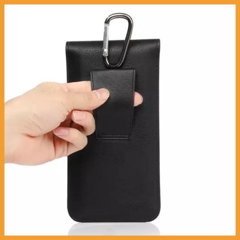 Bao da đeo thắt lưng điện thoại 2 ngăn cho Iphone, Samsung, Oppo, Vivo, Sony, Xiaomi, huawei size từ 5 inch đến 6.5 inch