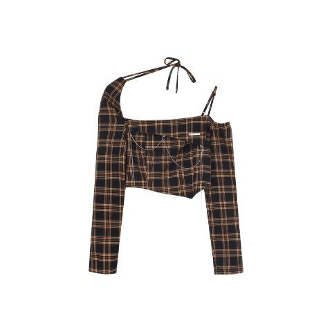 Áo Thun Ngắn Trễ Vai Màu Đen 1W Thời Trang 2022 Mới Cho Nữ