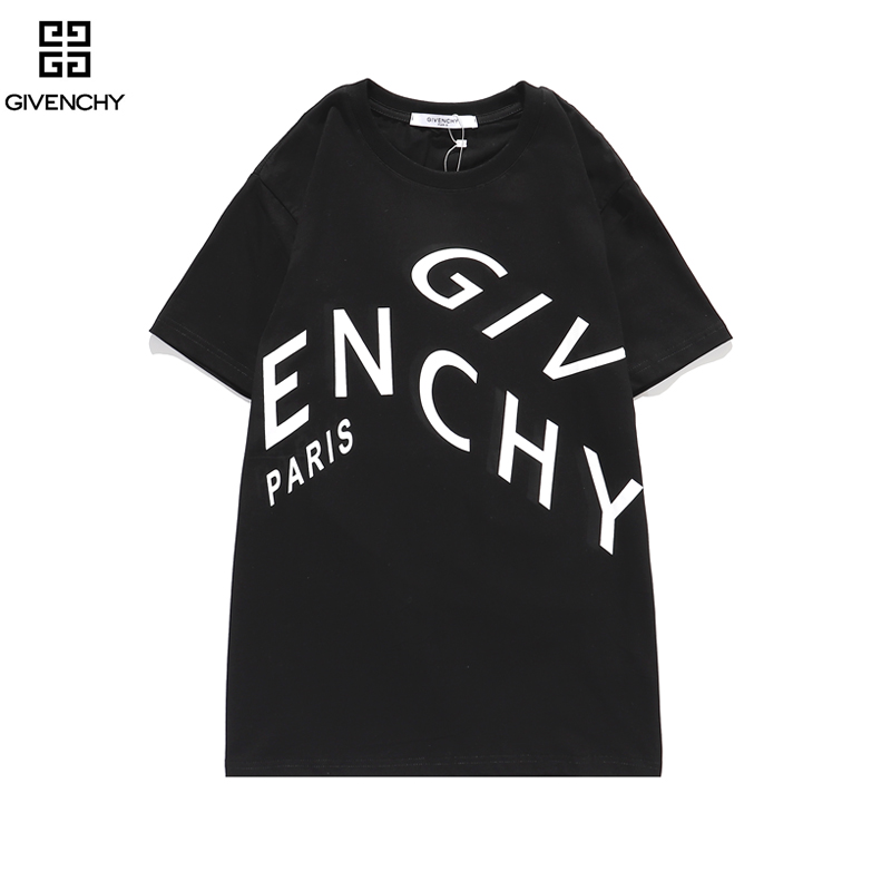 Áo thun cotton ngắn tay in họa tiết chữ Givenchy cá tính trẻ trung