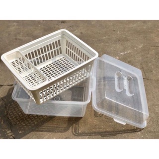 Khay giá úp chén bát bình sữa Inomata Nhật Bản 4 chi tiết có nắp đậy cho bé ăn dặm