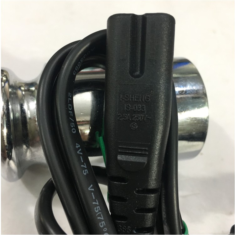 Dây Nguồn Số 8 I-SHENG 2 Chân Tròn 2x0.5mm 1M