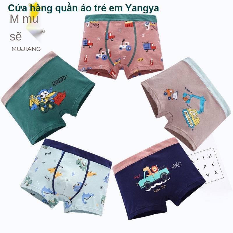 Đồ lót trẻ em, cotton nam, bé trai vừa, nhỏ và lớn, trẻ em học sinh, quần đùi boxer trẻ em, phim hoạt hình anime thoáng