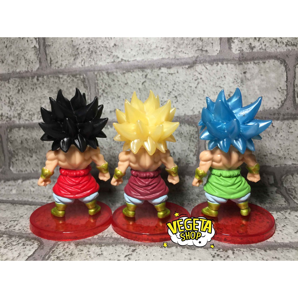 Mô hình Dragon Ball - Set 3 mô hình Broly SSJ Blue God - WCF - Cao 8cm