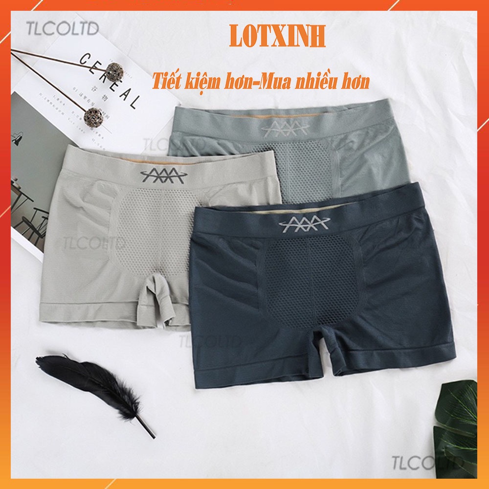 Hộp 4 Quần lót nam boxer sịp nam vải thun cotton co dãn thấm hút kháng khuẩn LOTNAM15
