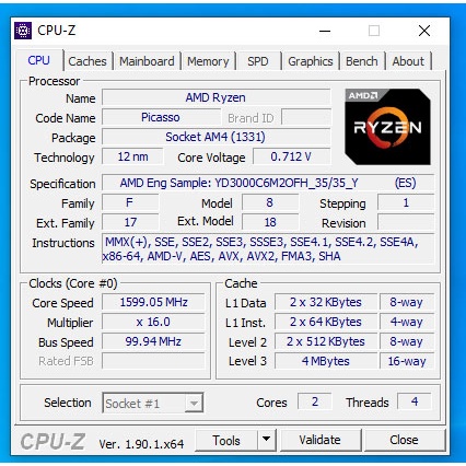 Bộ vi xử lý AMD Athlon 3000G / 5MB / 3.5 GHz / 2 nhân 4 luồng / AM4 bóc máy qua sử dụng athlon 3000g