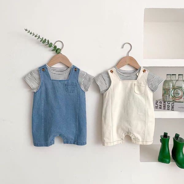 Yếm Bò Yếm Body Kèm Áo Phông Cộc Tay Hàng Xuất Dư Cho Bé MiuMiu Shop