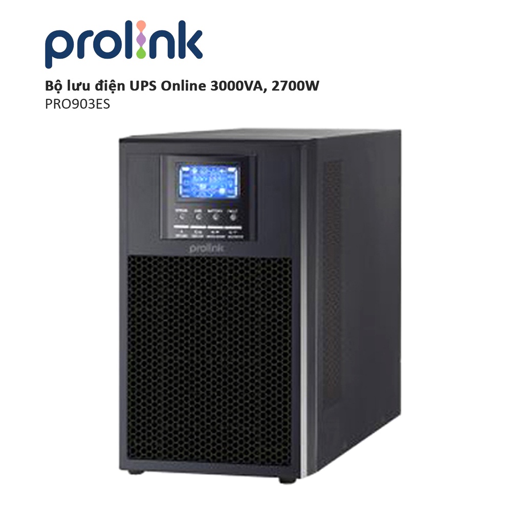 Bộ lưu điện UPS Online PROLiNK PRO903-ES (3000VA/2700W) bảo vệ tối đa các phụ tải quan trọng trong ứng dụng công nghệ