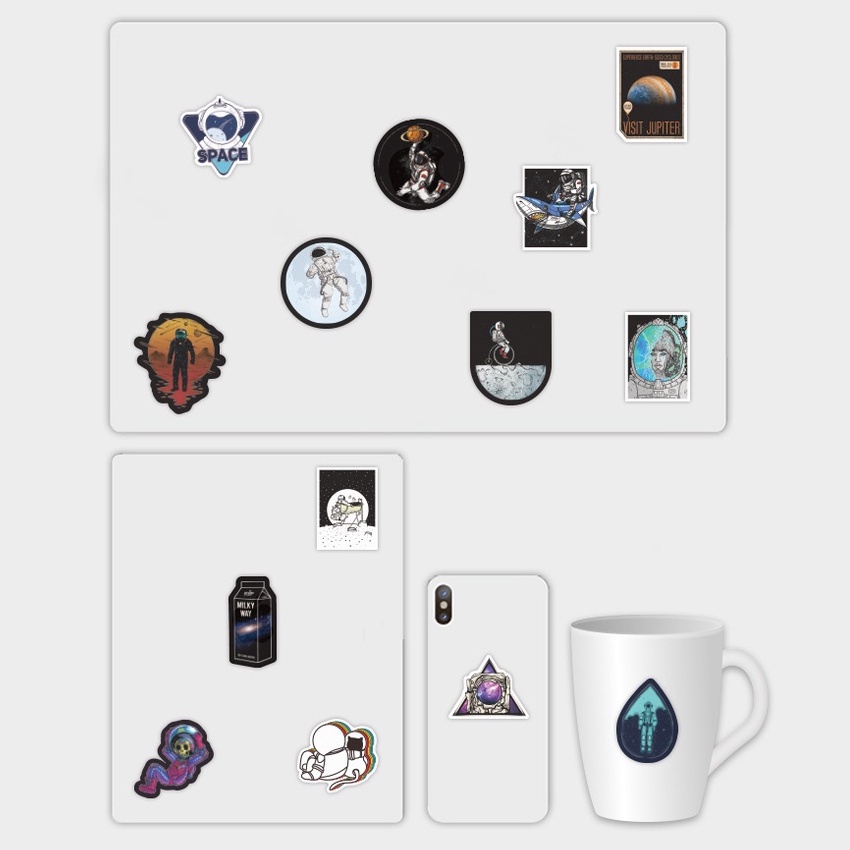 100/ 50/ 25/ 10 Hình dán trang trí ván trượt/ sổ tay hình phi hành gia