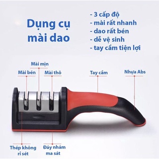 DỤNG CỤ MÀI DAO KÉO3 CẤP ĐỘ CẦM TAY INOX,MÀI DAO NHANH CÓ TAY CẦM CHẮC CHẮN