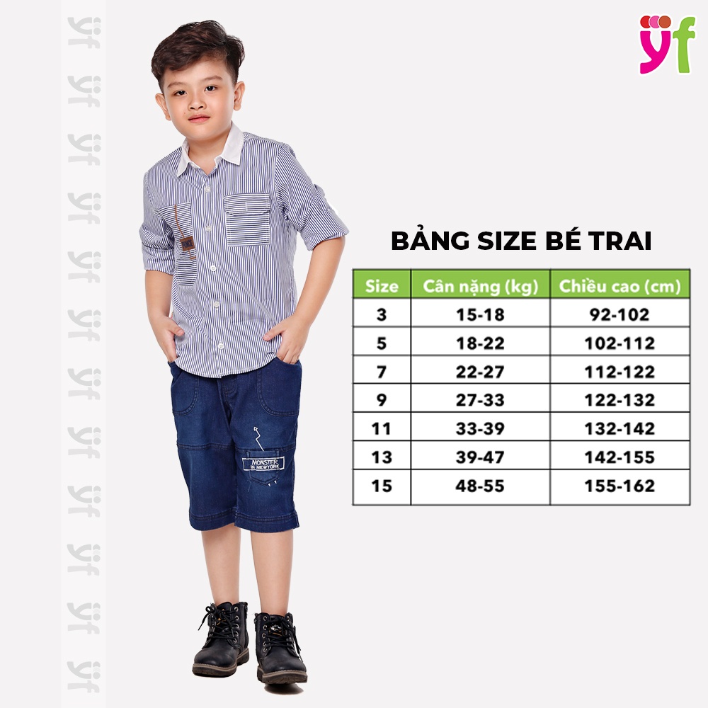 Áo Sơ Mi Bé Trai Sọc Tay Dài Phối Túi YF 8AY540