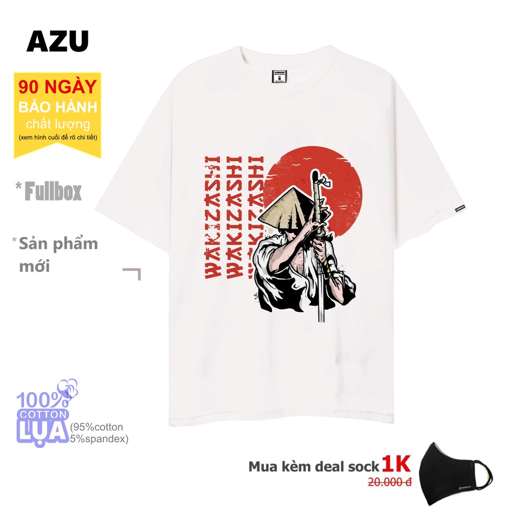 [Mua 4 tặng 1] Áo thun freesize AZU 100% Cotton Unisex Kiếm sĩ WAKIZASHI Nhật