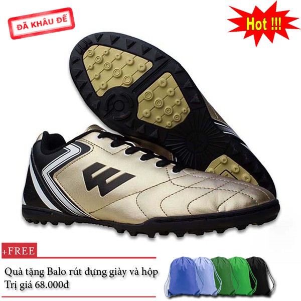 Giày đá bóng Prowin FX vàng gold - nhà phân phối chính từ hãng - tặng kèm Balo rút đựng giày