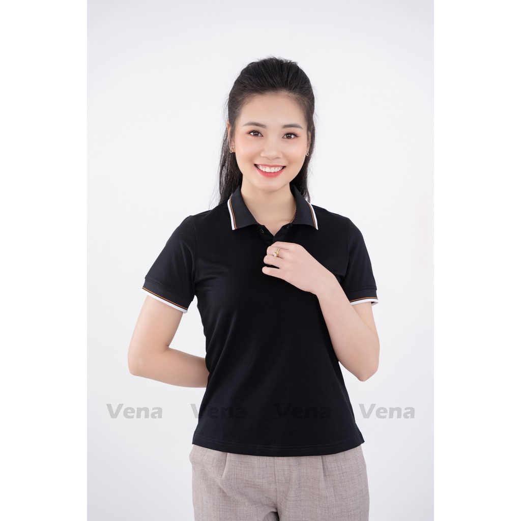 Áo Polo nữ cotton 100% Vena mềm mịn, chống nhăn