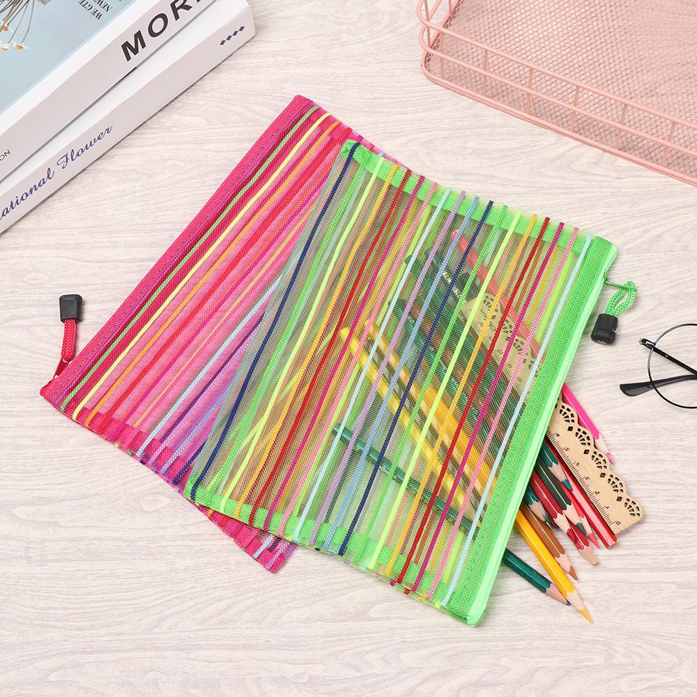 UUMIR 1 Túi Đựng Bút Bằng Nylon Màu Sắc Cầu Vồng