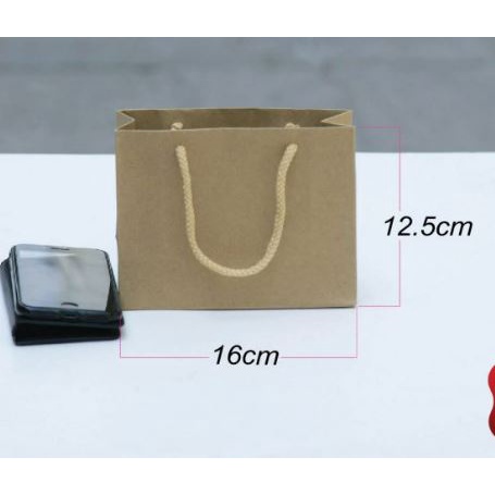 Túi giấy Kraft đựng nước hoa đựng quà tặng sự kiện đựng mỹ phẩm ngang mini 12.5x16x6,5 cm (mẫu số 18)