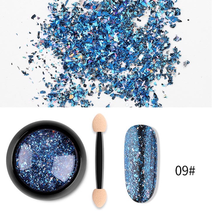 Bột sequin trang trí móng màu pháo hoa có gel dính