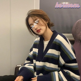 Áo len nữ dài tay cổ tròn form rộng thời trang Nhật Bản