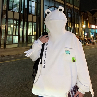 Áo Hoodie Tay Dài In Hình Chú Ếch Cá Tính Cho Nam