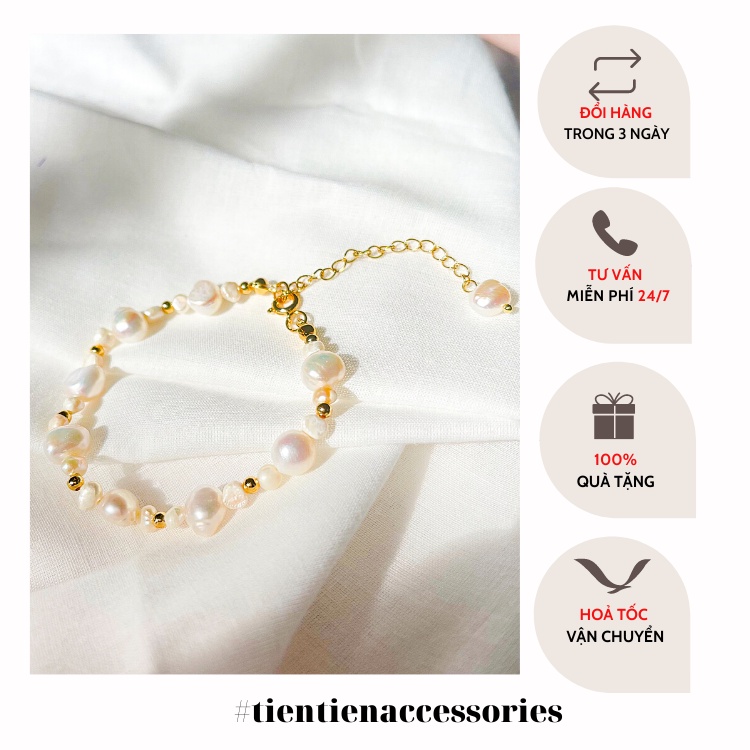Vòng tay nữ, lắc tay ngọc trai nhân tạo phong cách baroque Hàn Quốc cho nữ - Tiên Tiên Accessories